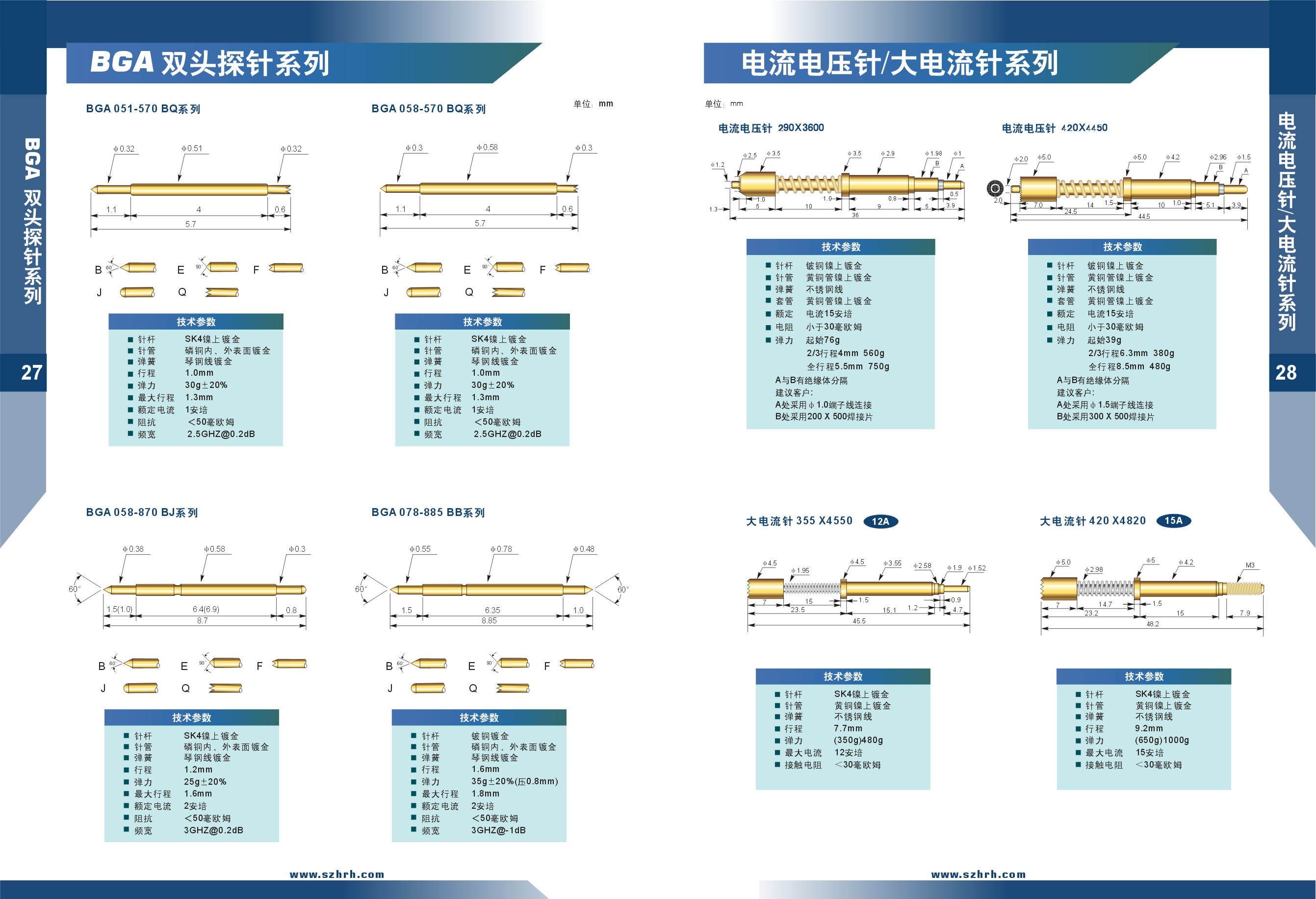 華榮華測(cè)試探針選型手冊(cè)，深圳華榮華測(cè)試探針廠(chǎng)家